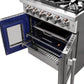 FORNO Massimo 30-Inch Freestanding French Door Gas Range in Stainless Steel - FFSGS6439-30