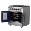 FORNO Massimo 30-Inch Freestanding French Door Gas Range in Stainless Steel - FFSGS6439-30