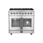 FORNO Massimo 36-Inch Freestanding French Door Dual Fuel Range in Stainless Steel - FFSGS6325-36