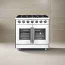 FORNO Massimo 36-Inch Freestanding French Door Gas Range in Stainless Steel - FFSGS6439-36
