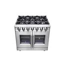 FORNO Massimo 36-Inch Freestanding French Door Gas Range in Stainless Steel - FFSGS6439-36