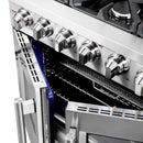 FORNO Massimo 36-Inch Freestanding French Door Gas Range in Stainless Steel - FFSGS6439-36