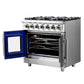 FORNO Massimo 36-Inch Freestanding French Door Gas Range in Stainless Steel - FFSGS6439-36