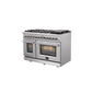 FORNO Massimo 48-Inch Freestanding Dual Fuel Range in Stainless Steel - FFSGS6125-48
