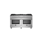 FORNO Massimo 60-Inch Freestanding Dual Fuel Range in Stainless Steel - FFSGS6125-60