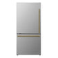 FORNO Milano Espresso 31-Inch 17.2 cu. ft. Bottom Freezer Door Refrigerator