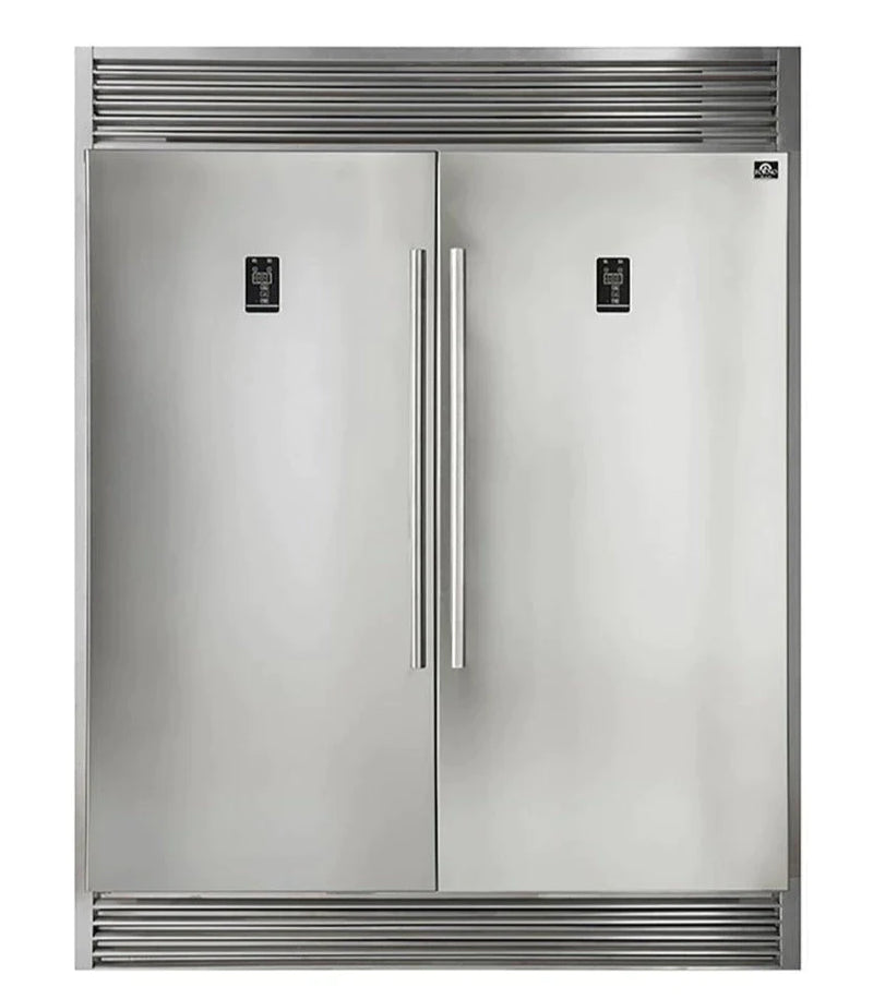 Forno 2-Piece Appliance Package - 48-Inch Gas Range  & 60-Inch Pro-Style Refrigerator in Stainless Steel