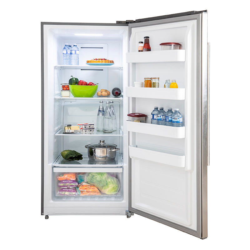 FORNO Rizzutoo 28’’ Right Swing Refrigerator/Freezer Stainless Steel color 13.8 cu.ft with Grille Trim Kit - FFFFD1933-32RS