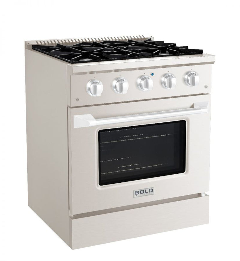 Hallman 30 In. Propane Gas Range, Stainless Steel with Chrome Trim - Bold Series, HBRG30CMSS-LP