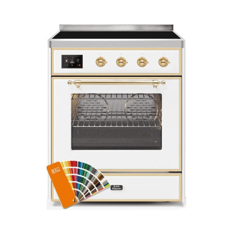 ILVE 30" Majestic II Series Freestanding Electric Single Oven Range with 4 Elements, Triple Glass Cool Door, Convection Oven, TFT Oven Control Display and Child Lock UMI30NE3