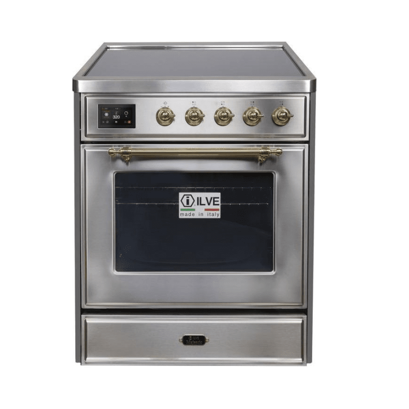 ILVE 30" Majestic II Series Freestanding Electric Single Oven Range with 4 Elements, Triple Glass Cool Door, Convection Oven, TFT Oven Control Display and Child Lock UMI30NE3
