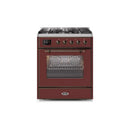 ILVE 30" Majestic II Series Gas Burner and Electric Oven Range with 5 Sealed Burners UM30DNE3