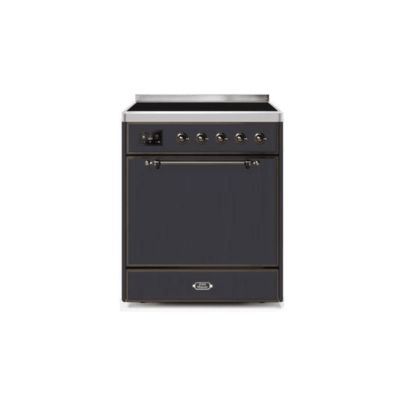 ILVE 30" Majestic II Series Induction Range with 4 Elements 2.3 cu. ft. Total Oven Capacity TFT Oven Control Display UMI30QNE3