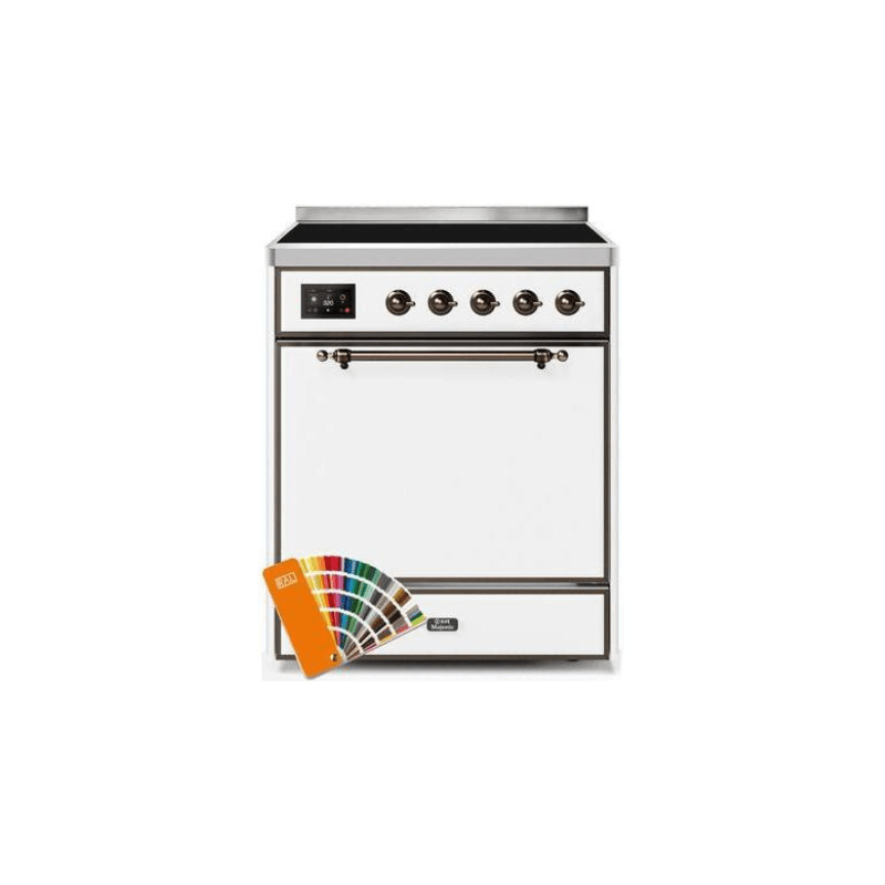ILVE 30" Majestic II Series Induction Range with 4 Elements 2.3 cu. ft. Total Oven Capacity TFT Oven Control Display UMI30QNE3