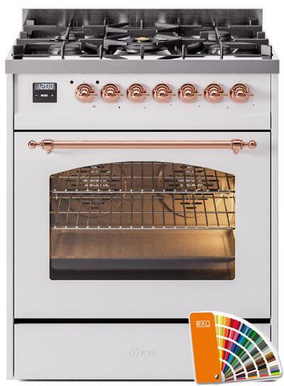 ILVE 30" Nostalgie II Series Freestanding Single Oven Dual Fuel Range with 5 Sealed Burners - UP30NMP