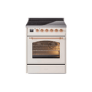 ILVE 30" Nostalgie II Series Freestanding Electric Double Oven Range with 5 Elements, Triple Glass Cool Door, Convection Oven, TFT Oven Control Display and Child Lock - UPI304NMP