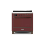 ILVE 36 Inch Majestic II Series Induction Range with 5 Elements 3.5 cu. ft. Oven Capacity TFT Oven Control Display Solid Door UMI09QNS3