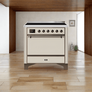 ILVE 36 Inch Majestic II Series Induction Range with 5 Elements 3.5 cu. ft. Oven Capacity TFT Oven Control Display Solid Door UMI09QNS3
