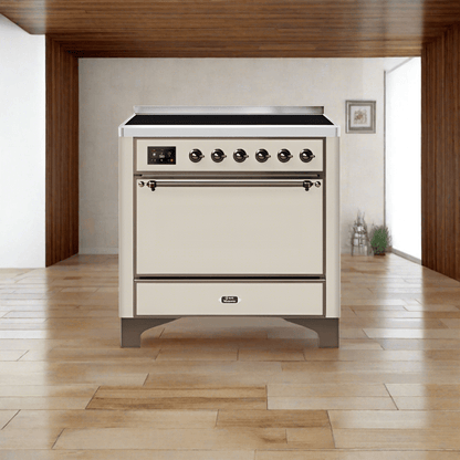 ILVE 36 Inch Majestic II Series Induction Range with 5 Elements 3.5 cu. ft. Oven Capacity TFT Oven Control Display Solid Door UMI09QNS3
