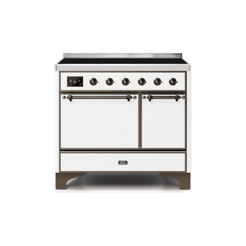 ILVE 40 Inch Majestic II Series Induction Range with 6 Elements Dual Ovens TFT Control Display Solid Oven Door UMDI10QNS3