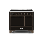 ILVE 40 Inch Majestic II Series Induction Range with 6 Elements Dual Ovens TFT Control Display Solid Oven Door UMDI10QNS3