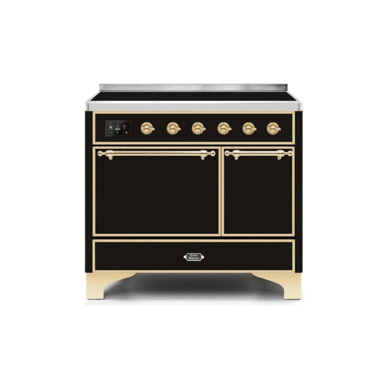 ILVE 40 Inch Majestic II Series Induction Range with 6 Elements Dual Ovens TFT Control Display Solid Oven Door UMDI10QNS3