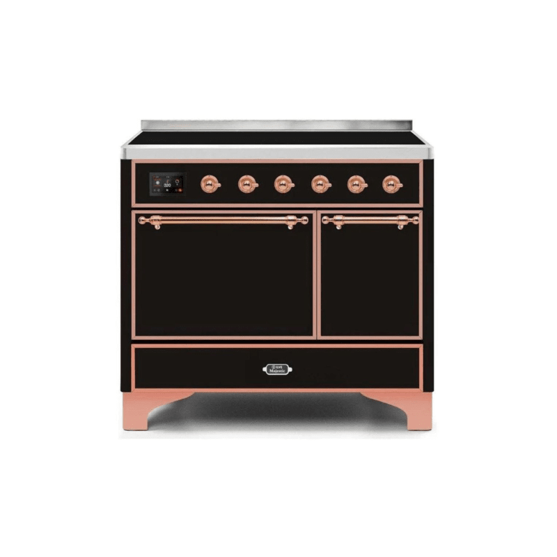 ILVE 40 Inch Majestic II Series Induction Range with 6 Elements Dual Ovens TFT Control Display Solid Oven Door UMDI10QNS3