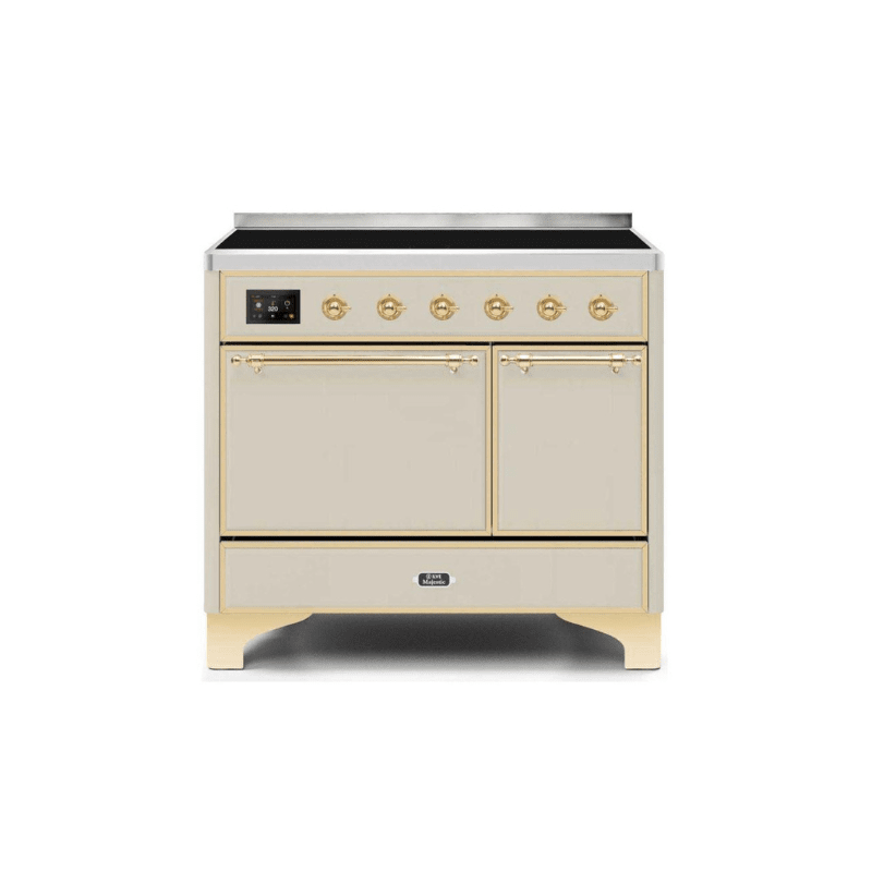 ILVE 40 Inch Majestic II Series Induction Range with 6 Elements Dual Ovens TFT Control Display Solid Oven Door UMDI10QNS3