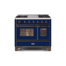 ILVE 40 Inch Majestic II Series Natural Gas/ Propane Gas Burner and Electric Oven with 6 Sealed Burners UMD10FDNS3