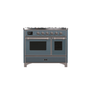 ILVE 40 Inch Majestic II Series Natural Gas/ Propane Gas Burner and Electric Oven with 6 Sealed Burners UMD10FDNS3