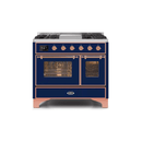 ILVE 40 Inch Majestic II Series Natural Gas/ Propane Gas Burner and Electric Oven with 6 Sealed Burners UMD10FDNS3