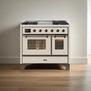 ILVE 40 Inch Majestic II Series Natural Gas/ Propane Gas Burner and Electric Oven with 6 Sealed Burners UMD10FDNS3