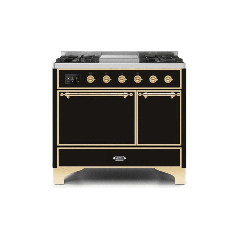 ILVE 40 Inch Majestic II Series Natural/ Propane Gas Burner and Electric Oven Range with 6 Sealed Burners UMD10FDQNS3