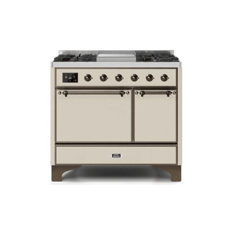 ILVE 40 Inch Majestic II Series Natural/ Propane Gas Burner and Electric Oven Range with 6 Sealed Burners UMD10FDQNS3