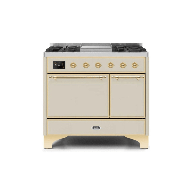 ILVE 40 Inch Majestic II Series Natural/ Propane Gas Burner and Electric Oven Range with 6 Sealed Burners UMD10FDQNS3