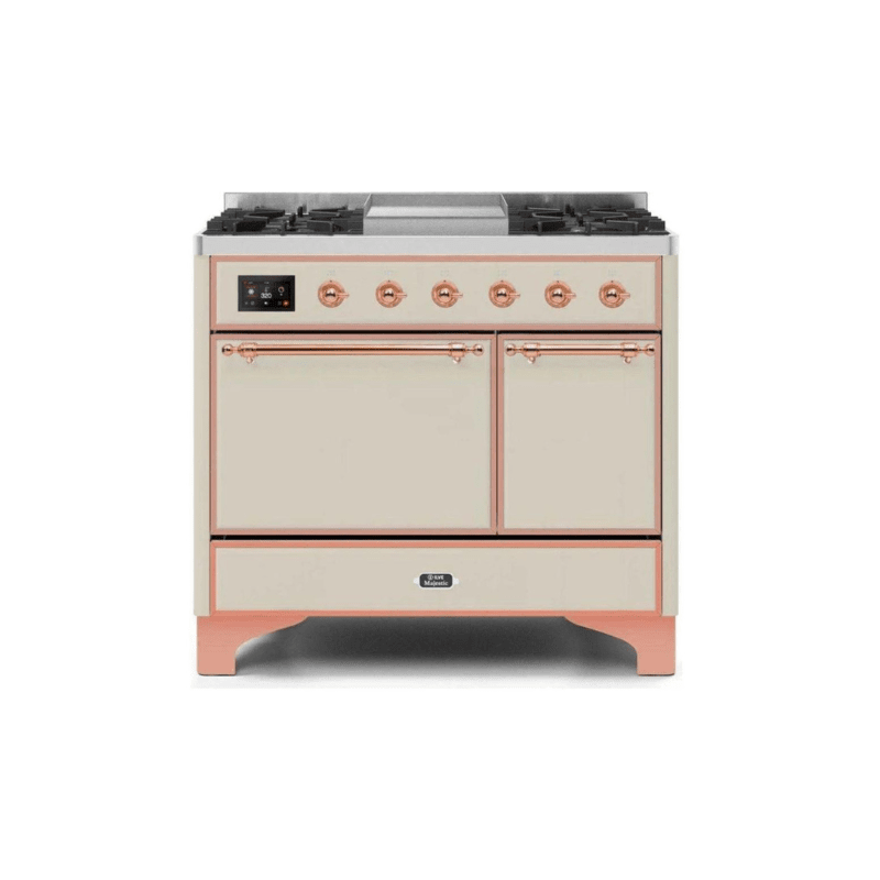ILVE 40 Inch Majestic II Series Natural/ Propane Gas Burner and Electric Oven Range with 6 Sealed Burners UMD10FDQNS3