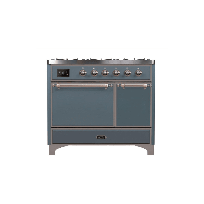 ILVE 40 Inch Majestic II Series Natural/ Propane Gas Burner and Electric Oven Range with 6 Sealed Burners UMD10FDQNS3