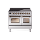 ILVE 40" Nostalgie II Series Freestanding Electric Double Oven Range with 6 Elements, Triple Glass Cool Door, Convection Oven, TFT Oven Control Display and Child Lock - UPDI406NMP