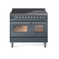 ILVE 40" Nostalgie II Series Freestanding Electric Double Oven Range with 6 Elements, Triple Glass Cool Door, Convection Oven, TFT Oven Control Display and Child Lock - UPDI406NMP