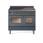 ILVE 40" Nostalgie II Series Freestanding Electric Double Oven Range with 6 Elements, Triple Glass Cool Door, Convection Oven, TFT Oven Control Display and Child Lock - UPDI406NMP
