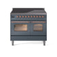 ILVE 40" Nostalgie II Series Freestanding Electric Double Oven Range with 6 Elements, Triple Glass Cool Door, Convection Oven, TFT Oven Control Display and Child Lock - UPDI406NMP
