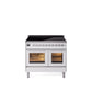 ILVE 40" Professional Plus II Series Freestanding Electric Double Oven Range with 5 Elements, Triple Glass Cool Door - UPDI406WMP