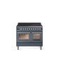 ILVE 40" Professional Plus II Series Freestanding Electric Double Oven Range with 5 Elements, Triple Glass Cool Door - UPDI406WMP