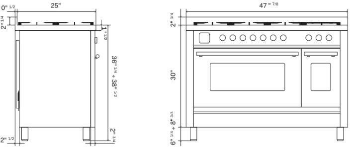 ILVE 48" Professional Plus II Series Freestanding Electric Double Oven Range with 8 Elements, Triple Glass Cool Door, Convection Oven, TFT Oven Control Display and Child Lock - UPI486WMP