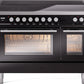 ILVE 48" Professional Plus II Series Freestanding Electric Double Oven Range with 8 Elements, Triple Glass Cool Door, Convection Oven, TFT Oven Control Display and Child Lock 
