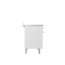 ILVE 48" Professional Plus II Series Freestanding Electric Double Oven Range with 8 Elements, Triple Glass Cool Door, Convection Oven, TFT Oven Control Display and Child Lock - UPI486WMP