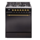 ILVE Nostalgie II 30" Dual Fuel Range with 5 Sealed Burners Solid Door - UP30QNMP