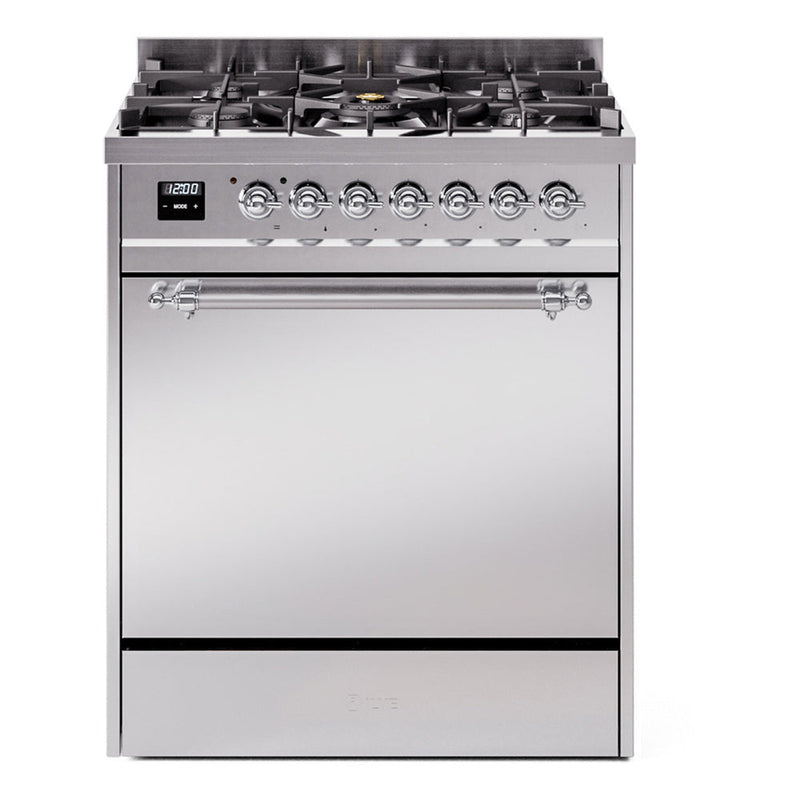 ILVE Nostalgie II 30" Dual Fuel Range with 5 Sealed Burners Solid Door - UP30QNMP