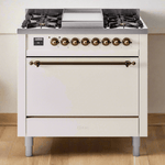 ILVE Nostalgie II 36" Dual Fuel Range with 6 Sealed Burners + Griddle Solid Door - UP36FQNMP
