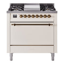 ILVE Nostalgie II 36" Dual Fuel Range with 6 Sealed Burners + Griddle Solid Door - UP36FQNMP